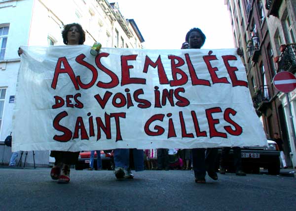 Banderole de l'Assemblée des voisins de Saint-Gilles