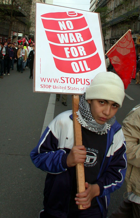 No war for oil...