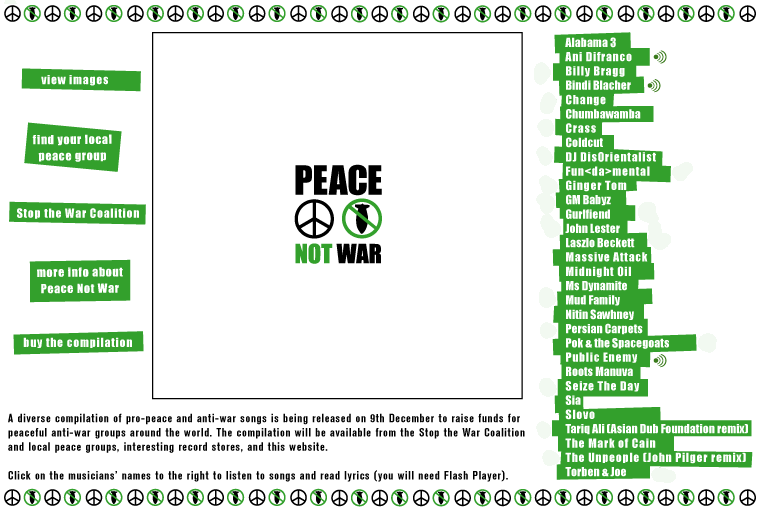 Peace Not War CD...